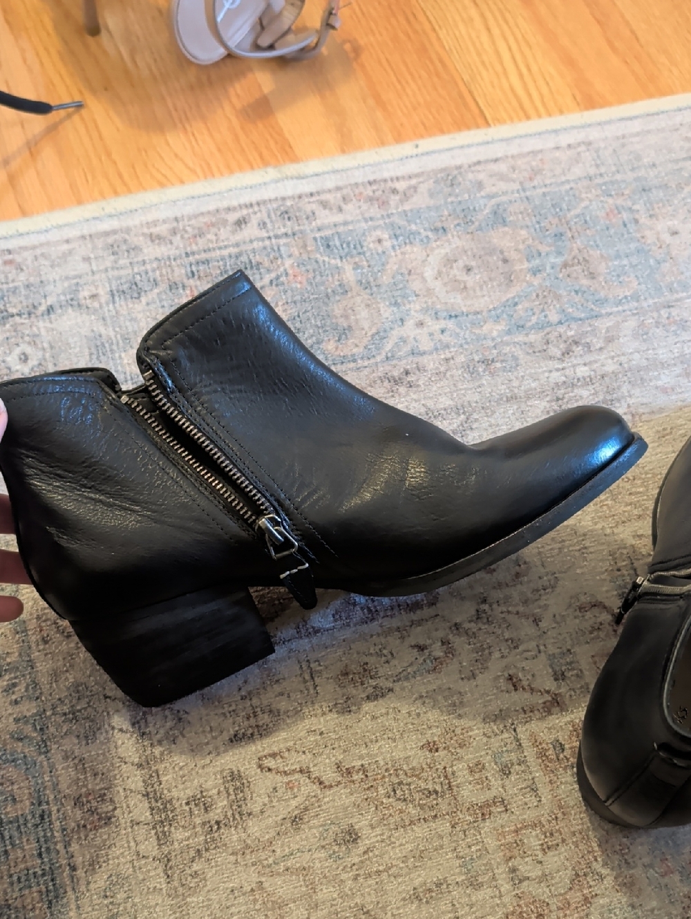 NWOT Clarks Black Leather Ankle Boots
